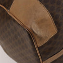 CELINE Macadam Canvas Boston Bag PVC Leather Brown Gold Auth 189325-15