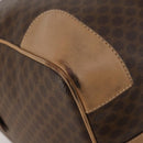 CELINE Macadam Canvas Boston Bag PVC Leather Brown Gold Auth 189325-9