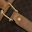 CELINE Macadam Canvas Boston Bag PVC Leather Brown Gold Auth 189325-17