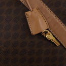 CELINE Macadam Canvas Boston Bag PVC Leather Brown Gold Auth 189325-10