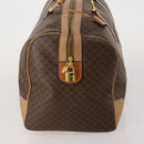 CELINE Macadam Canvas Boston Bag PVC Leather Brown Gold Auth 189325-4