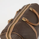CELINE Macadam Canvas Boston Bag PVC Leather Brown Gold Auth 189325-6