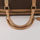 CELINE Macadam Canvas Boston Bag PVC Leather Brown Gold Auth 189325-7