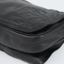 LOEWE Anagram Shoulder Bag Leather Black Gold Auth 189326-9