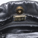 LOEWE Anagram Shoulder Bag Leather Black Gold Auth 189326-10