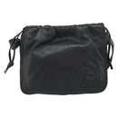 LOEWE Anagram Shoulder Bag Leather Black Gold Auth 189326-13