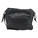 LOEWE Anagram Shoulder Bag Leather Black Gold Auth 189326-2