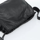 LOEWE Anagram Shoulder Bag Leather Black Gold Auth 189326-6