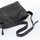 LOEWE Anagram Shoulder Bag Leather Black Gold Auth 189326-7