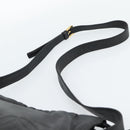 LOEWE Anagram Shoulder Bag Leather Black Gold Auth 189326-8