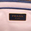 PRADA Gathered Chain Shoulder Bag Denim Blue Gold Auth 189327V-18