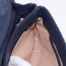 PRADA Gathered Chain Shoulder Bag Denim Blue Gold Auth 189327V-24
