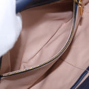 PRADA Gathered Chain Shoulder Bag Denim Blue Gold Auth 189327V-28