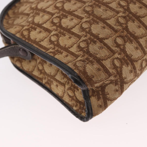 Christian Dior Trotter Canvas Shoulder Bag Beige Auth 189328