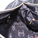 CHANEL Shoulder Bag Caviar Skin Black Gold CC Auth 189329SAM-20