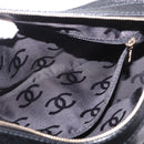 CHANEL Shoulder Bag Caviar Skin Black Gold CC Auth 189329SAM-24