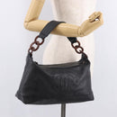 CHANEL Shoulder Bag Caviar Skin Black Gold CC Auth 189329SAM-25