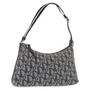 Christian Dior Trotter Canvas Accessory Pouch Navy Silver Auth 189334V-1