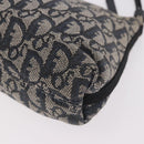 Christian Dior Trotter Canvas Accessory Pouch Navy Silver Auth 189334V-13