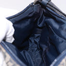Christian Dior Trotter Canvas Accessory Pouch Navy Silver Auth 189334V-18