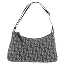 Christian Dior Trotter Canvas Accessory Pouch Navy Silver Auth 189334V-2