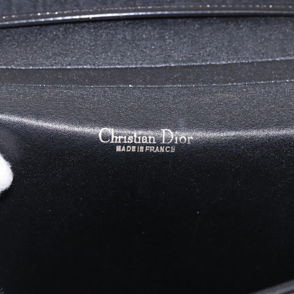Christian Dior Trotter Canvas Hand Bag Black Gold Auth 189336