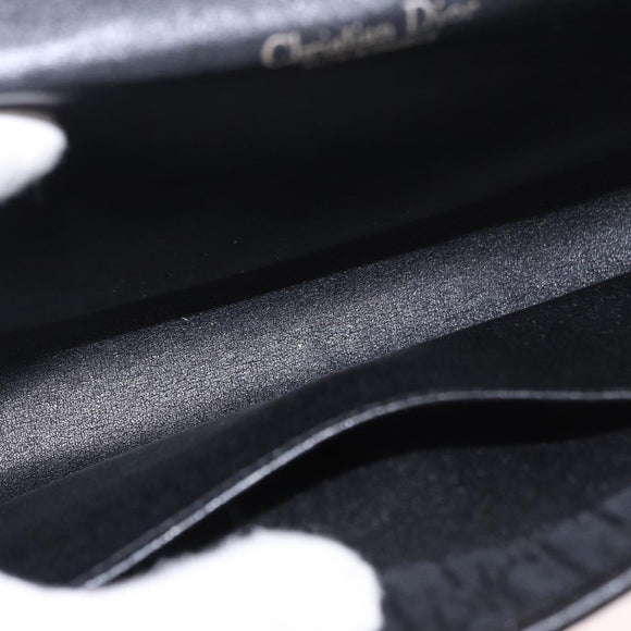 Christian Dior Trotter Canvas Hand Bag Black Gold Auth 189336