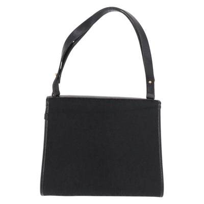 Christian Dior Trotter Canvas Hand Bag Black Gold Auth 189336 - 0