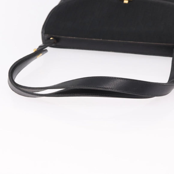 Christian Dior Trotter Canvas Hand Bag Black Gold Auth 189336