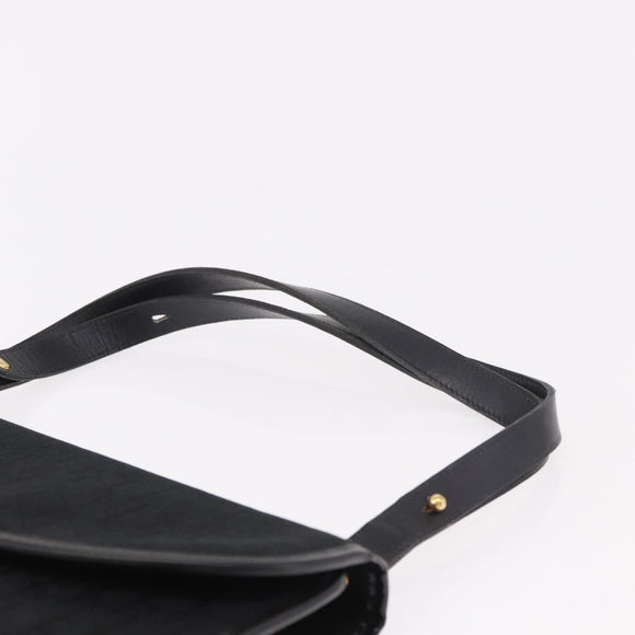 Christian Dior Trotter Canvas Hand Bag Black Gold Auth 189336