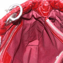 Christian Dior Lady Dior Canage Hand Bag Patent leather Red Silver Auth 189337-18