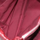 Christian Dior Lady Dior Canage Hand Bag Patent leather Red Silver Auth 189337-20