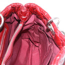Christian Dior Lady Dior Canage Hand Bag Patent leather Red Silver Auth 189337-22