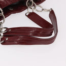 Christian Dior Lady Dior Canage Hand Bag Patent leather Red Silver Auth 189337-8