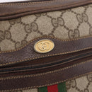 GUCCI GG Supreme Web Sherry Line Shoulder Bag PVC Beige Red 010 378 Auth 189338-16