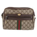 GUCCI GG Supreme Web Sherry Line Shoulder Bag PVC Beige Red 010 378 Auth 189338-2