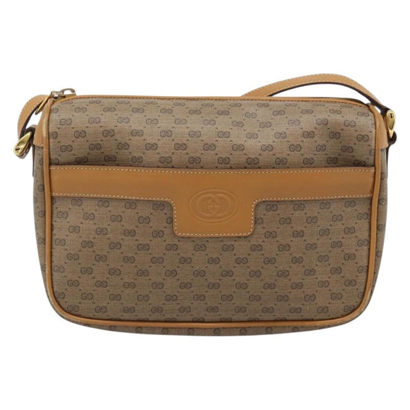 GUCCI Micro GG Supreme Shoulder Bag PVC Beige Gold 001 14 0412 Auth 189340