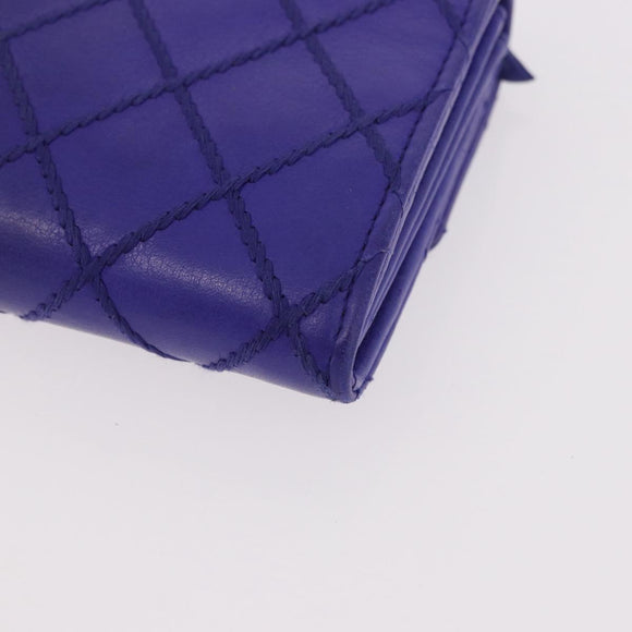 CHANEL Matelasse Long Wallet Caviar Skin Black Silver CC Auth 189341A