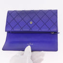 CHANEL Matelasse Long Wallet Caviar Skin Black Silver CC Auth 189341A-13