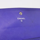 CHANEL Matelasse Long Wallet Caviar Skin Black Silver CC Auth 189341A-14