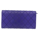 CHANEL Matelasse Long Wallet Caviar Skin Black Silver CC Auth 189341A-3