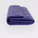 CHANEL Matelasse Long Wallet Caviar Skin Black Silver CC Auth 189341A-5