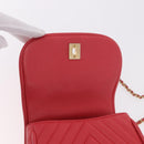 CHANEL Chevron V Stitch Top Handle Bag Lamb Skin 2way Pink CC Auth 189342SAM-19
