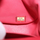 CHANEL Chevron V Stitch Top Handle Bag Lamb Skin 2way Pink CC Auth 189342SAM-29
