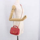 CHANEL Chevron V Stitch Top Handle Bag Lamb Skin 2way Pink CC Auth 189342SAM-30