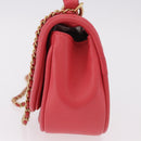 CHANEL Chevron V Stitch Top Handle Bag Lamb Skin 2way Pink CC Auth 189342SAM-4