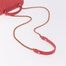 CHANEL Chevron V Stitch Top Handle Bag Lamb Skin 2way Pink CC Auth 189342SAM-9