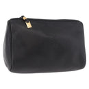 LOEWE Anagram Clutch Bag Leather Black Gold Auth 189343A-1