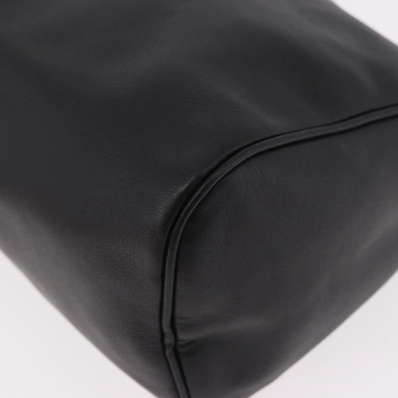 LOEWE Anagram Clutch Bag Leather Black Gold Auth 189343A