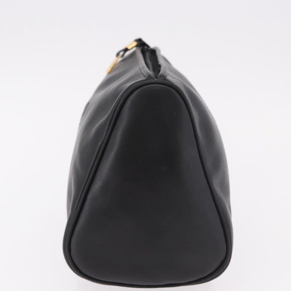 LOEWE Anagram Clutch Bag Leather Black Gold Auth 189343A